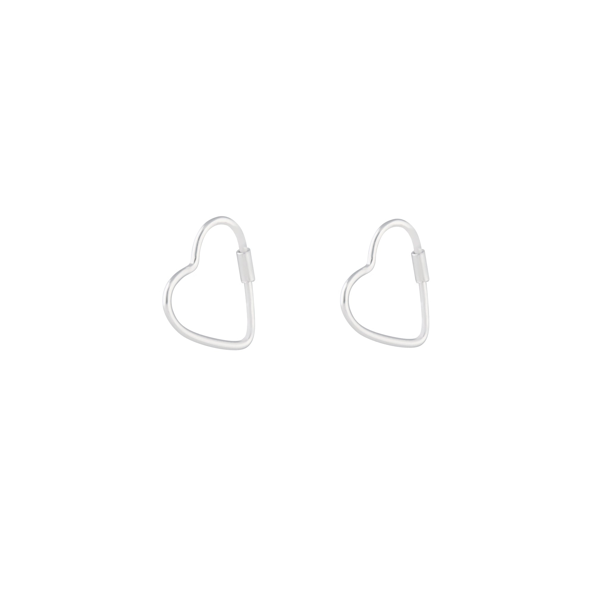 20mm Solid 925 Sterling Silver Heart Hoop Earrings – 1 Pair, Approx 3/4", Made In Thailand