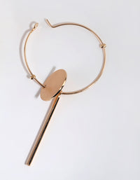 Gold Disc Drop Hoop Earrings - link has visual effect only