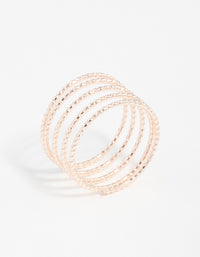 Rose Gold Diamond Cut Spiral Ring - link has visual effect only