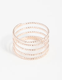 Rose Gold Diamond Cut Spiral Ring - link has visual effect only