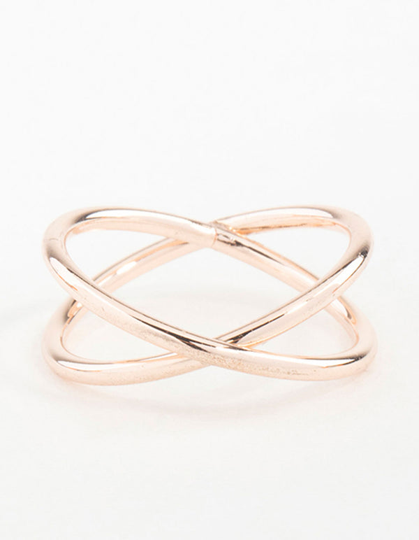 Rose Gold Cross Over Ring