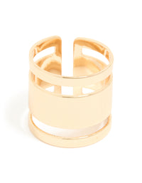 Gold Triple Tube Ring - link has visual effect only