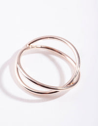 Rose Gold Cross Over Ring - link has visual effect only