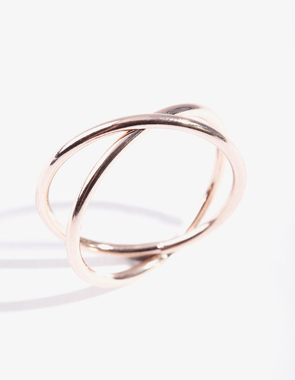 Rose Gold Cross Over Ring