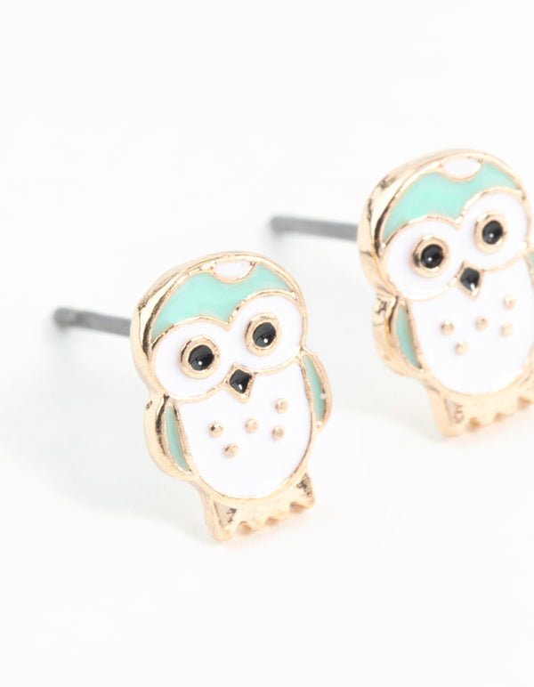 Mini Owl Stud Earrings