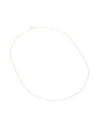 Sterling Silver Fine Ball Chain Choker - link has visual effect only