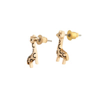 Gold Etched Giraffe Stud Earrings - link has visual effect only