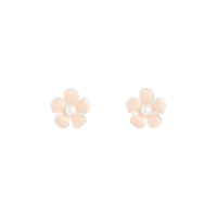 Silver Pink Daisy Stud Earrings - link has visual effect only