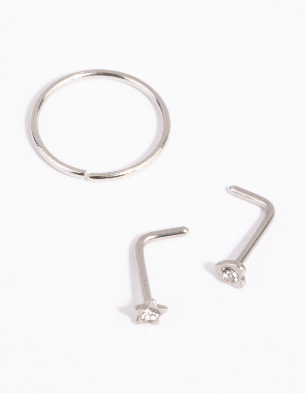 Surgical Steel Star Heart Nose Ring Pack