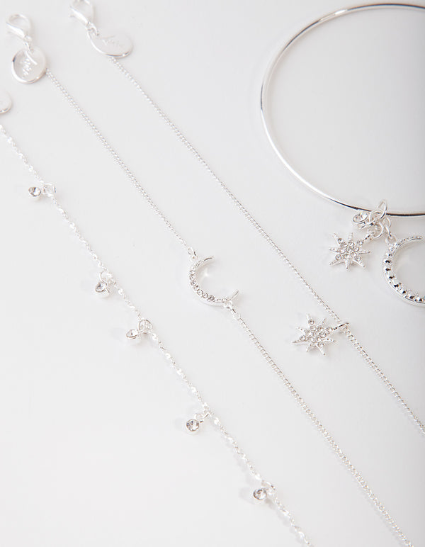 Silver Celestial Bracelet 4-Pack