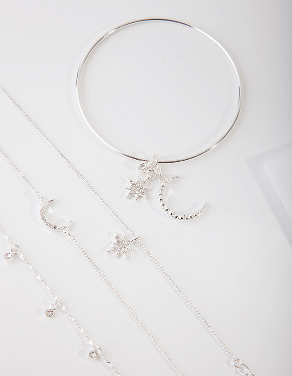 Silver Celestial Bracelet 4-Pack