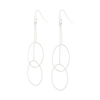 Silver Duo Circle Chain Drop Earrings - link has visual effect only
