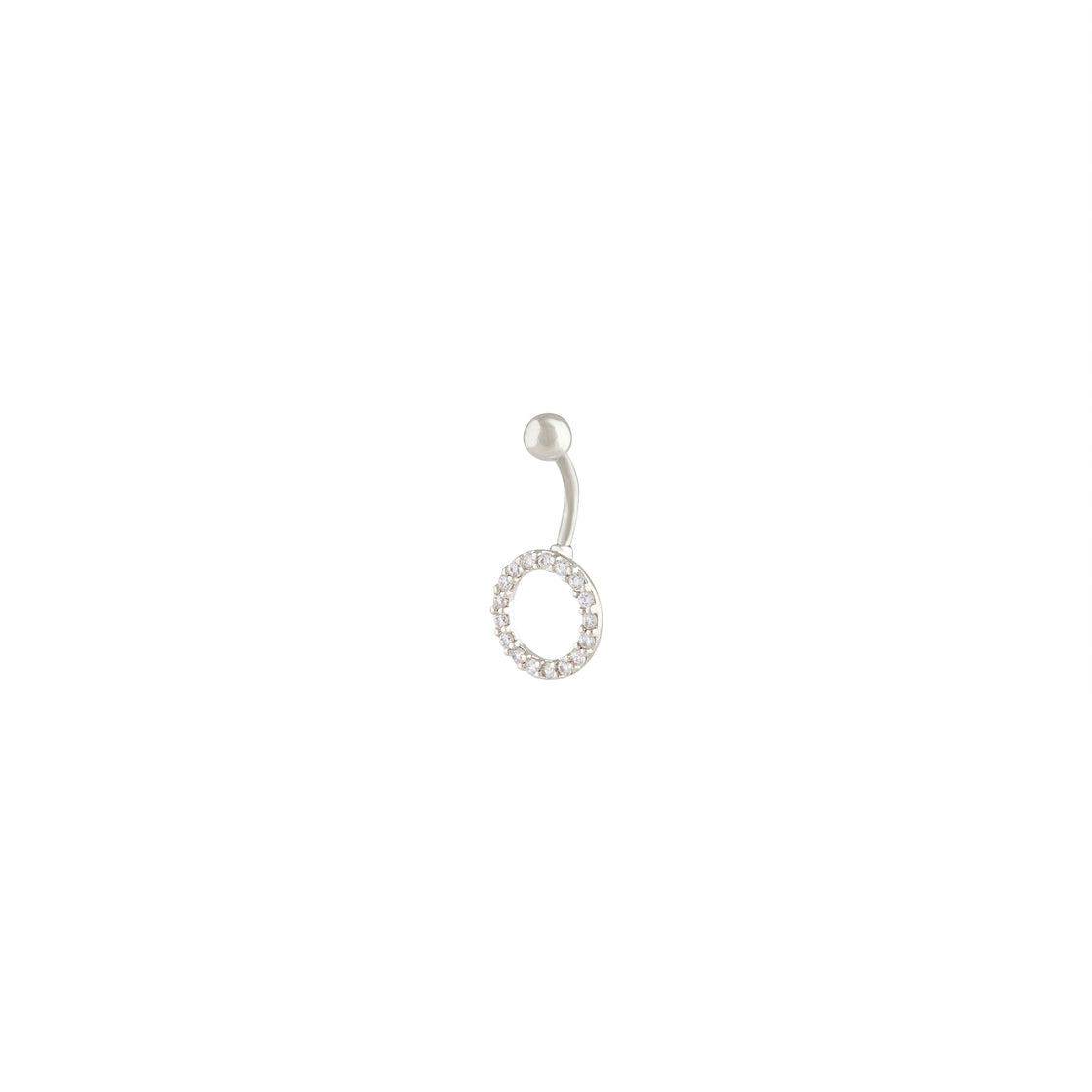 Surgical Steel Cubic Zirconia Open Ring Belly Bar