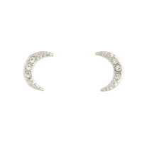 Rhodium Diamante Cresent Stud Earrings - link has visual effect only