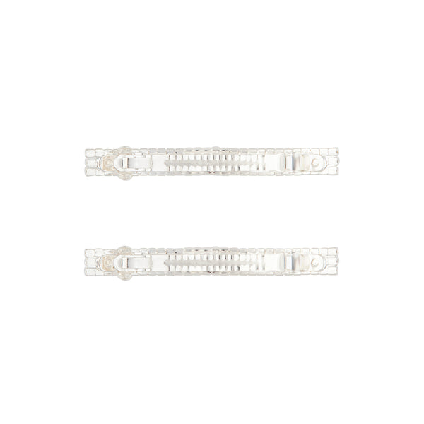 Silver Double Diamante Barrette