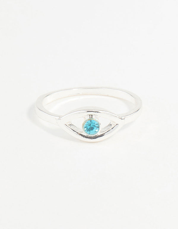 Silver Evil Eye Ring