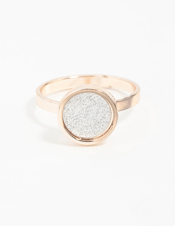 Rose Gold Circle Glitter Paper Ring