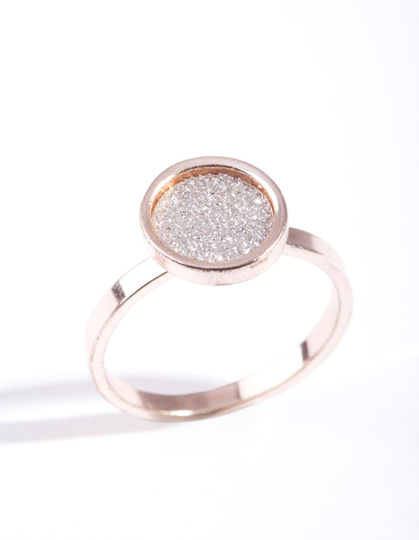 Rose Gold Circle Glitter Paper Ring