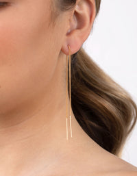 Gold Plated Sterling Silver Long Thread Through Earrings - link has visual effect only