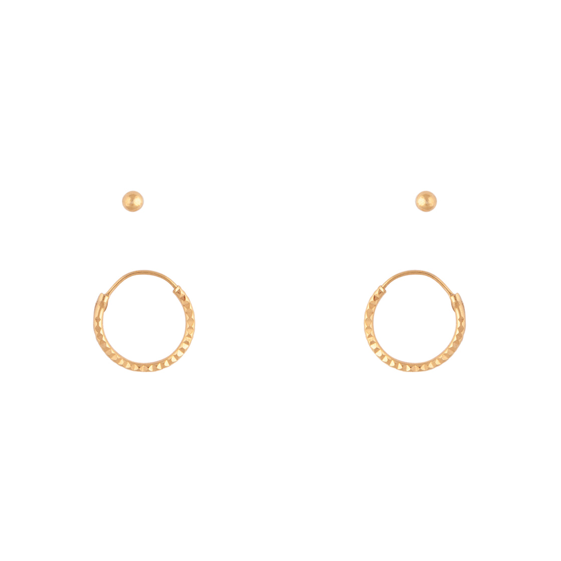 Gold Plated Sterling Silver Stud & Hoop Pack