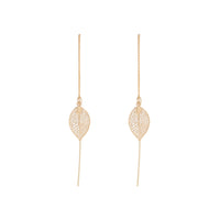 Gold Filigree Leaf Thread Through Earrings - link has visual effect only