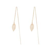 Gold Filigree Leaf Thread Through Earrings - link has visual effect only