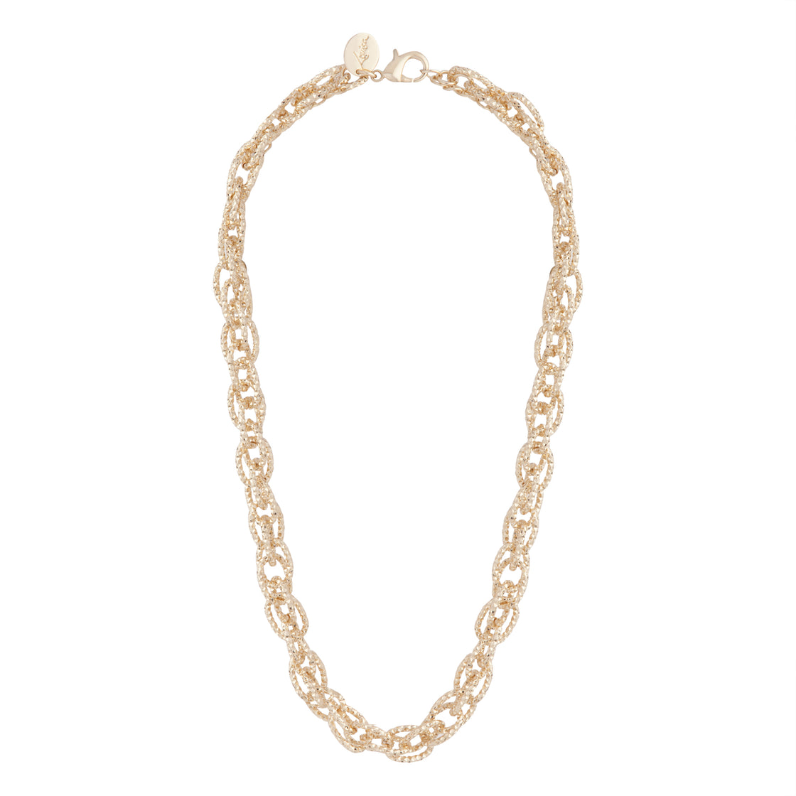Gold Twisted Diamond Cut Chain Necklace