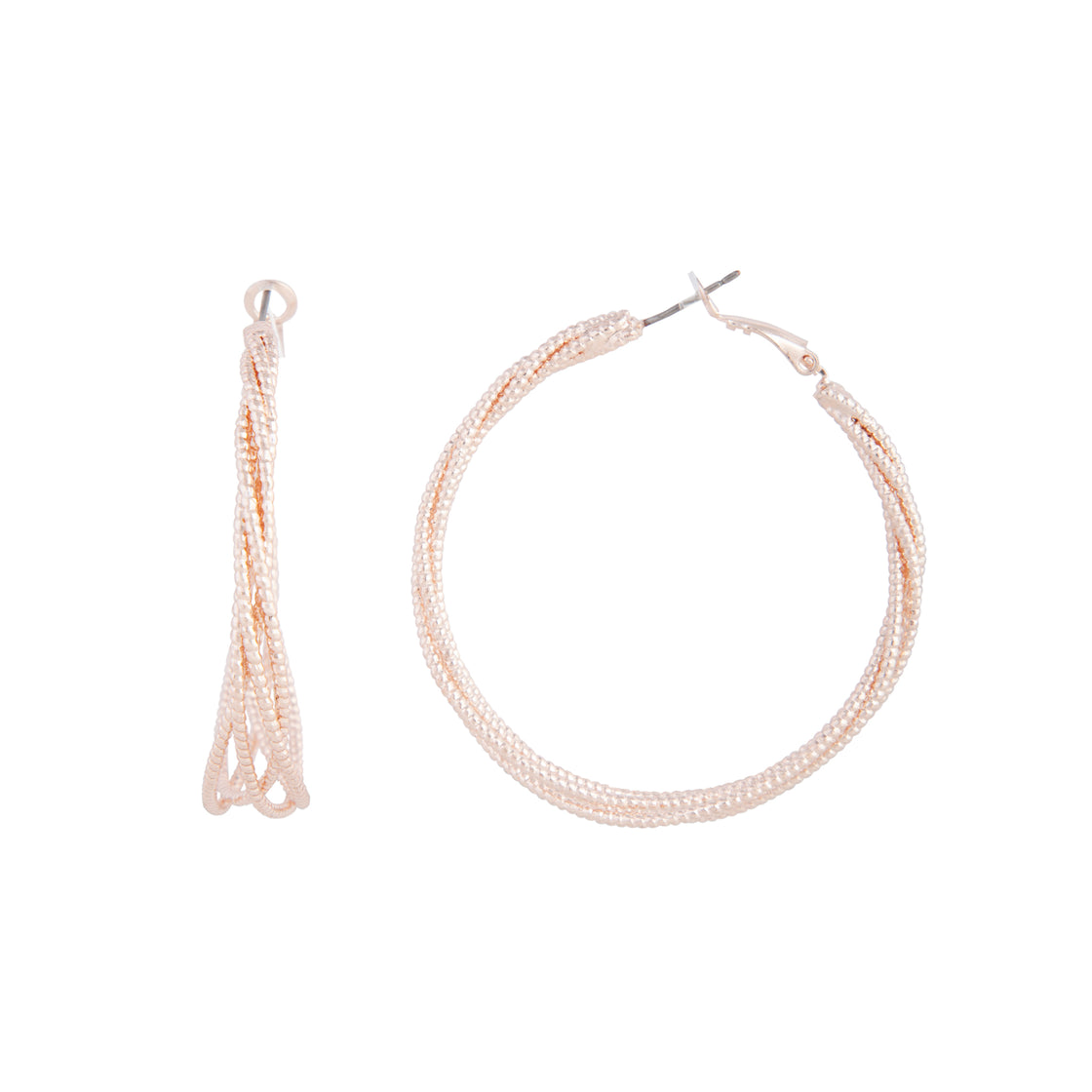 Rose Gold Wavy Layered Hoop Earrings