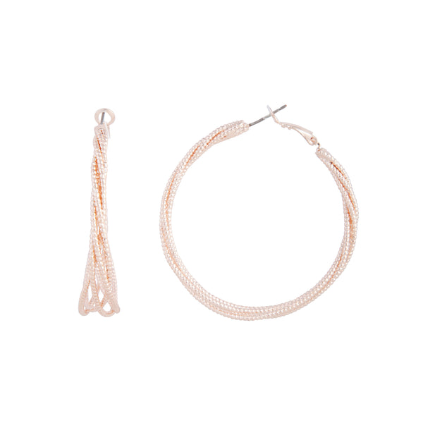 Rose Gold Wavy Layered Hoop Earrings