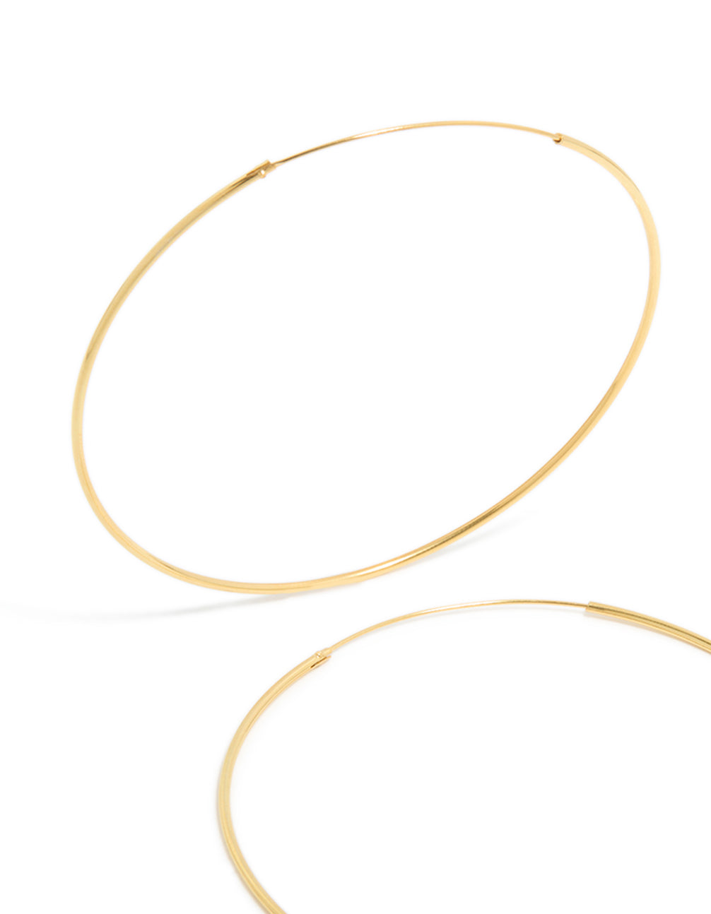 Gold Plated Sterling Silver Fine 60mm Hoop