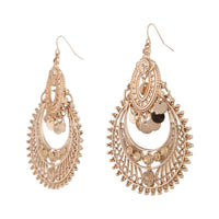 Etched Antique Gold Disc Chandbali Earrings - link has visual effect only