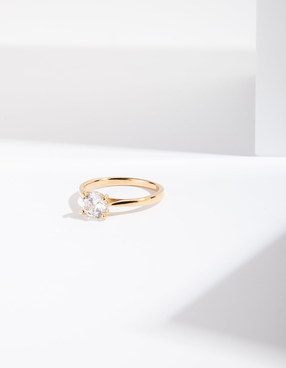 Gold Plated Sterling Silver Round Engagement Ring