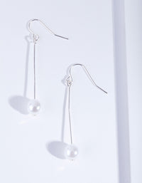 Fine Silver Pin & Pearl Drop Earrings - link has visual effect only