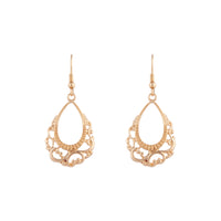 Gold Open Decorative Teardrop Earrings - link has visual effect only