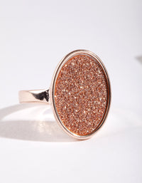 Rose Gold Oval Glitter Paper Ring - link has visual effect only