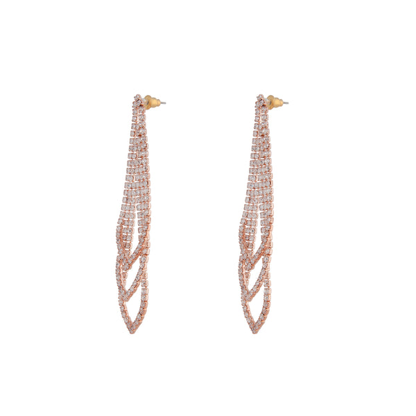 Rose Gold Gradual Loop Cup Chain Earrings