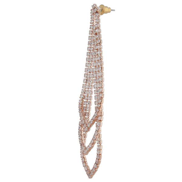 Rose Gold Gradual Loop Cup Chain Earrings