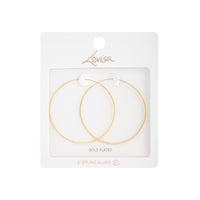 Gold Plated Sterling Silver Diamond Cut Hoop Earrings - link has visual effect only