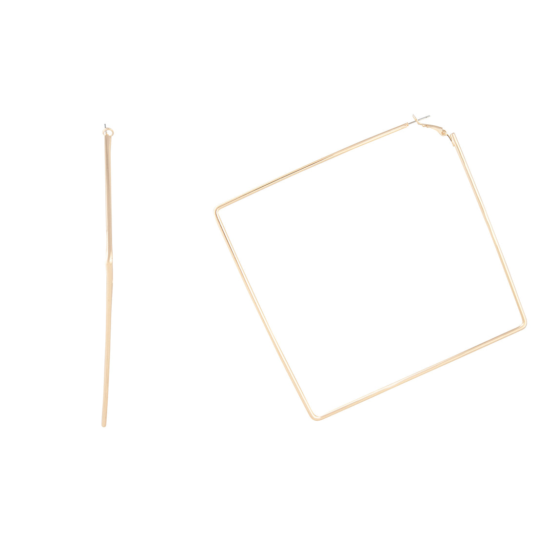 Oversized Gold Square Hoop Earrings