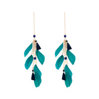 Blue Feather Tassel Thread Earrings - link has visual effect only