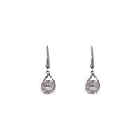 Gunmetal Cubic Zirconia Teardrop Earrings - link has visual effect only