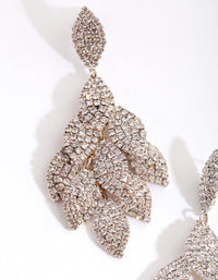 Silver Diamante Multi-Leaf Drop Earrings - link has visual effect only