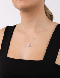 Sterling Silver 3 Carat Cubic Zirconia Solitaire Pendant Necklace - link has visual effect only
