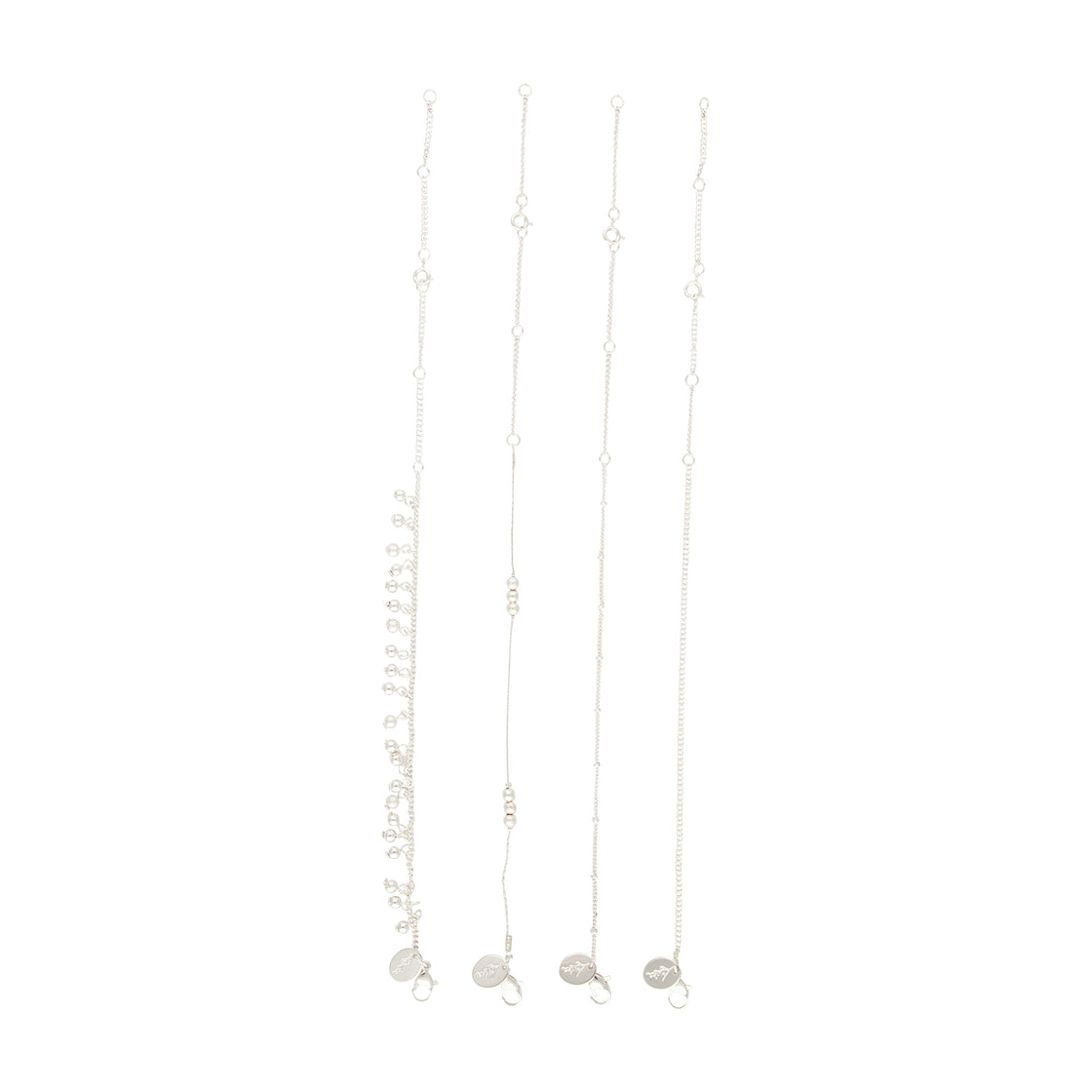 Silver Dangle Ball Anklet Pack