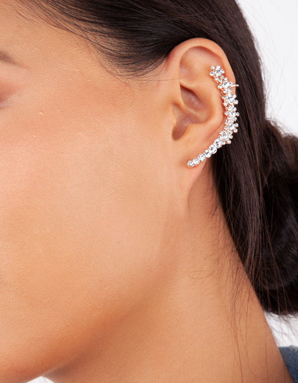 Rose Gold Flower Double Ear Cuff