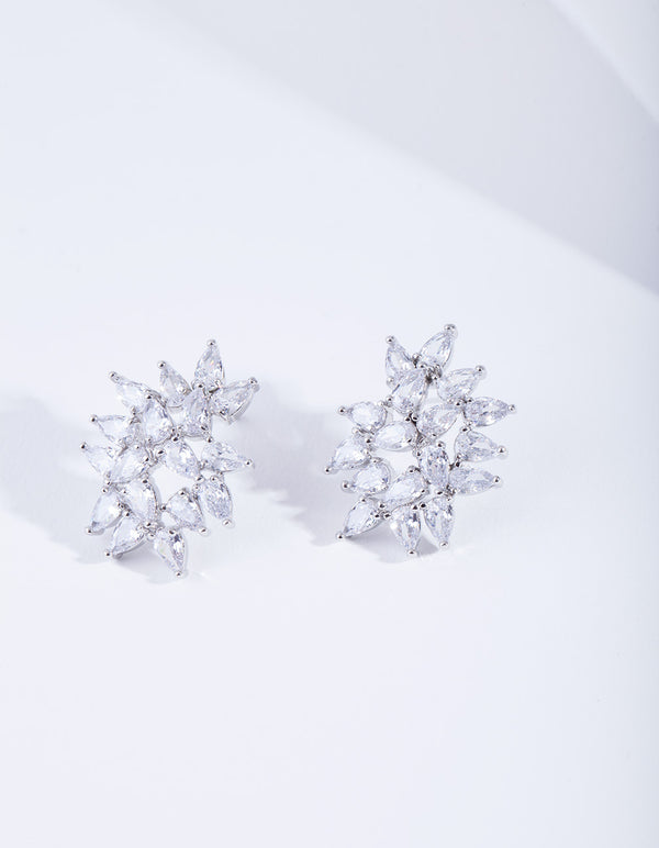 Statement Navette Crystal Cluster Stud