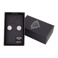 Peach Crystal Diamante Surround Stud - link has visual effect only