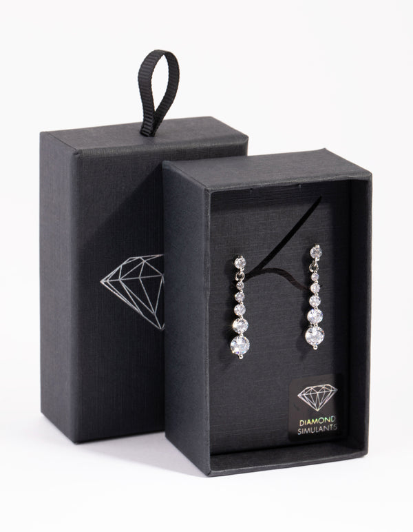 Small Graduated Crystal Drop Earrings