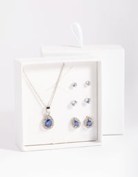 Teardrop Crystal Earrings & Necklace Set - link has visual effect only