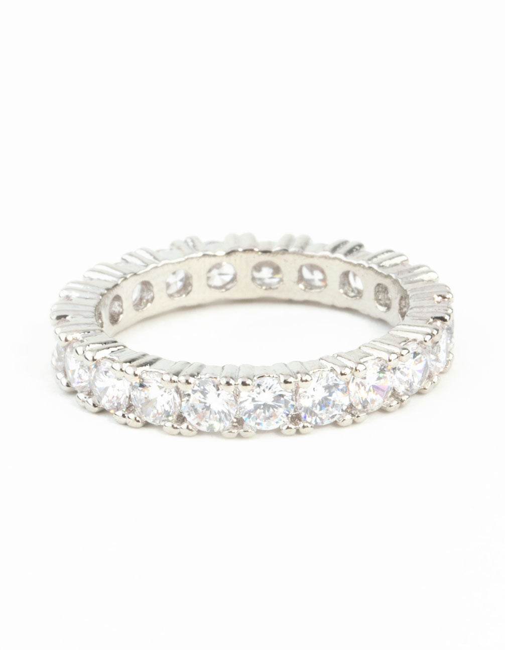 Diamond Simulant Gem Band Ring